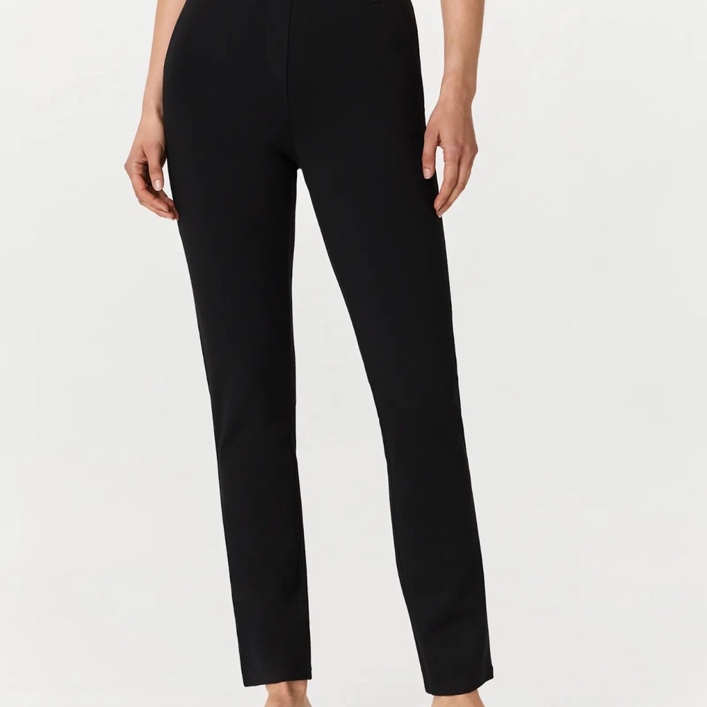 Quince Ultra Stretch Ponte Straight Leg Women's Pants Black size Sm 26” IS 029